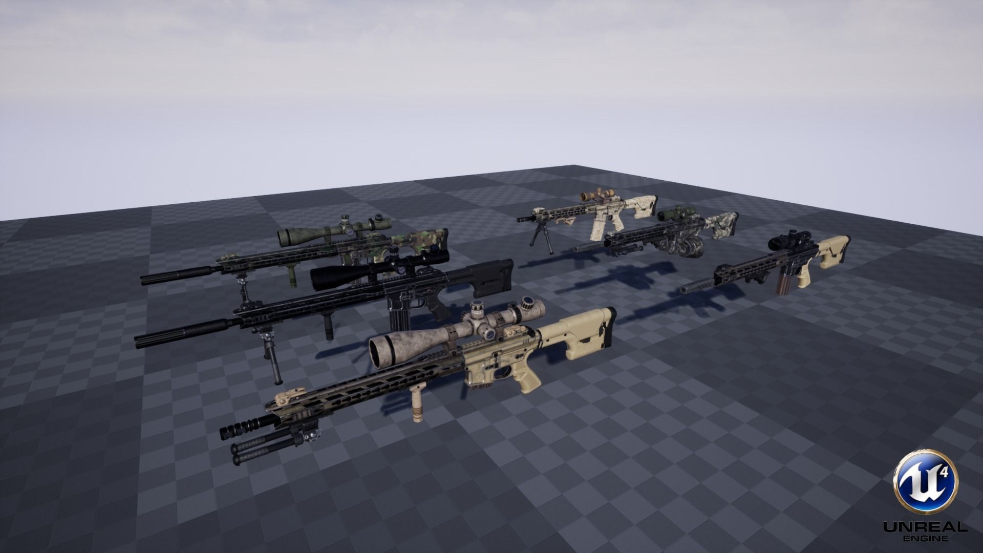 Modular Combat Rifle-Designated Marksman Variant Low-poly 3D model_15