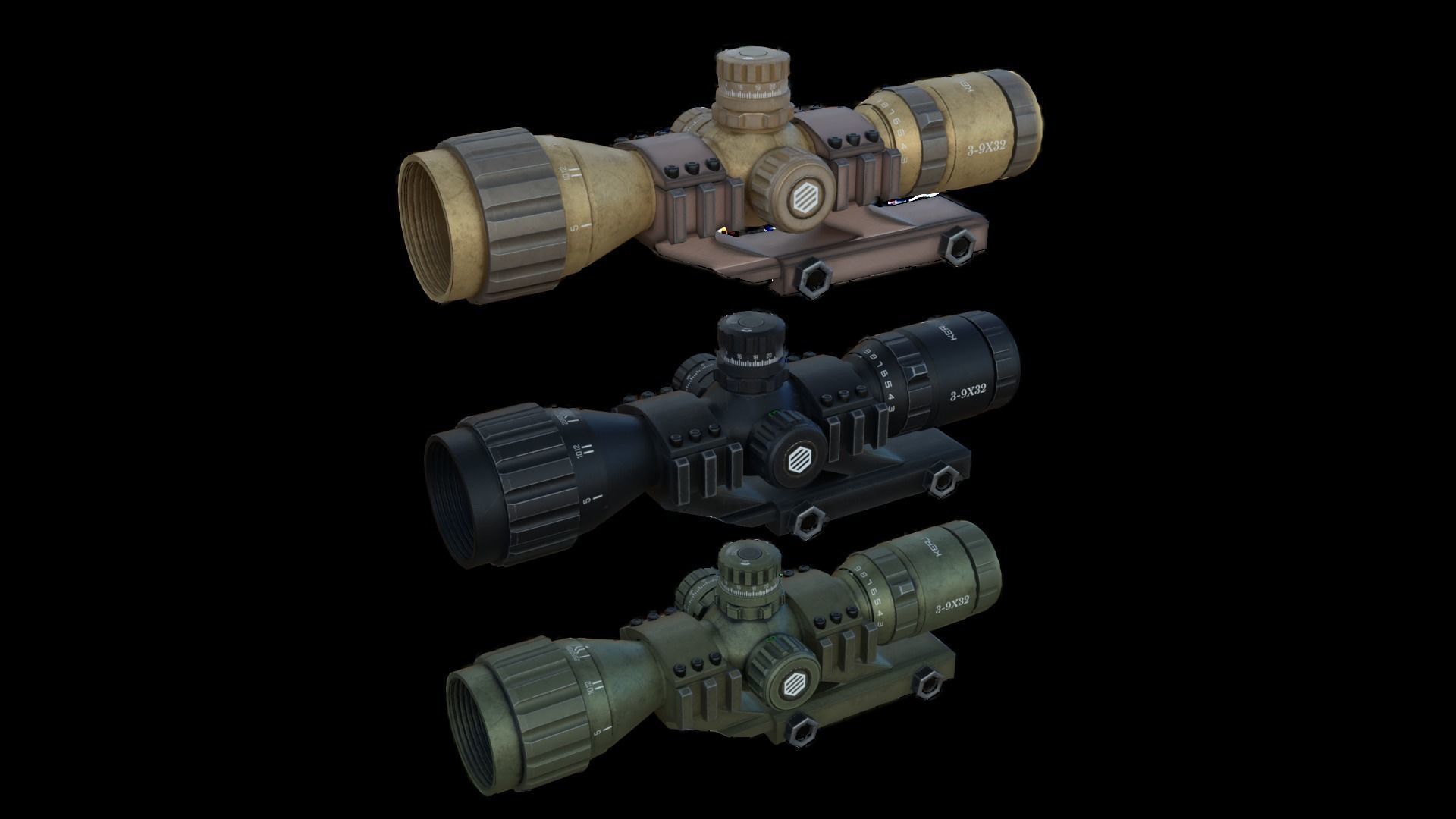 Modular Combat Rifle-Designated Marksman Variant Low-poly 3D model_41