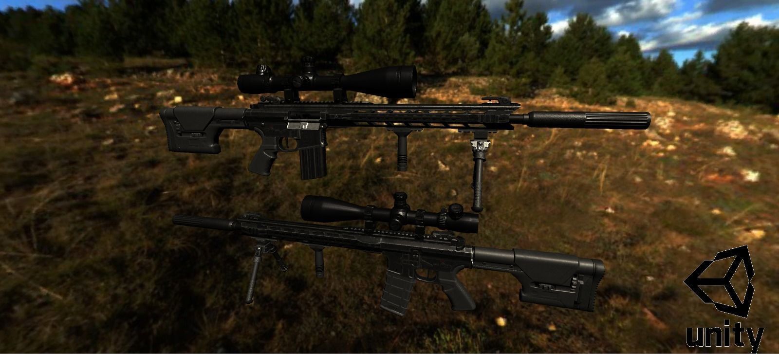 Modular Combat Rifle-Designated Marksman Variant Low-poly 3D model_29