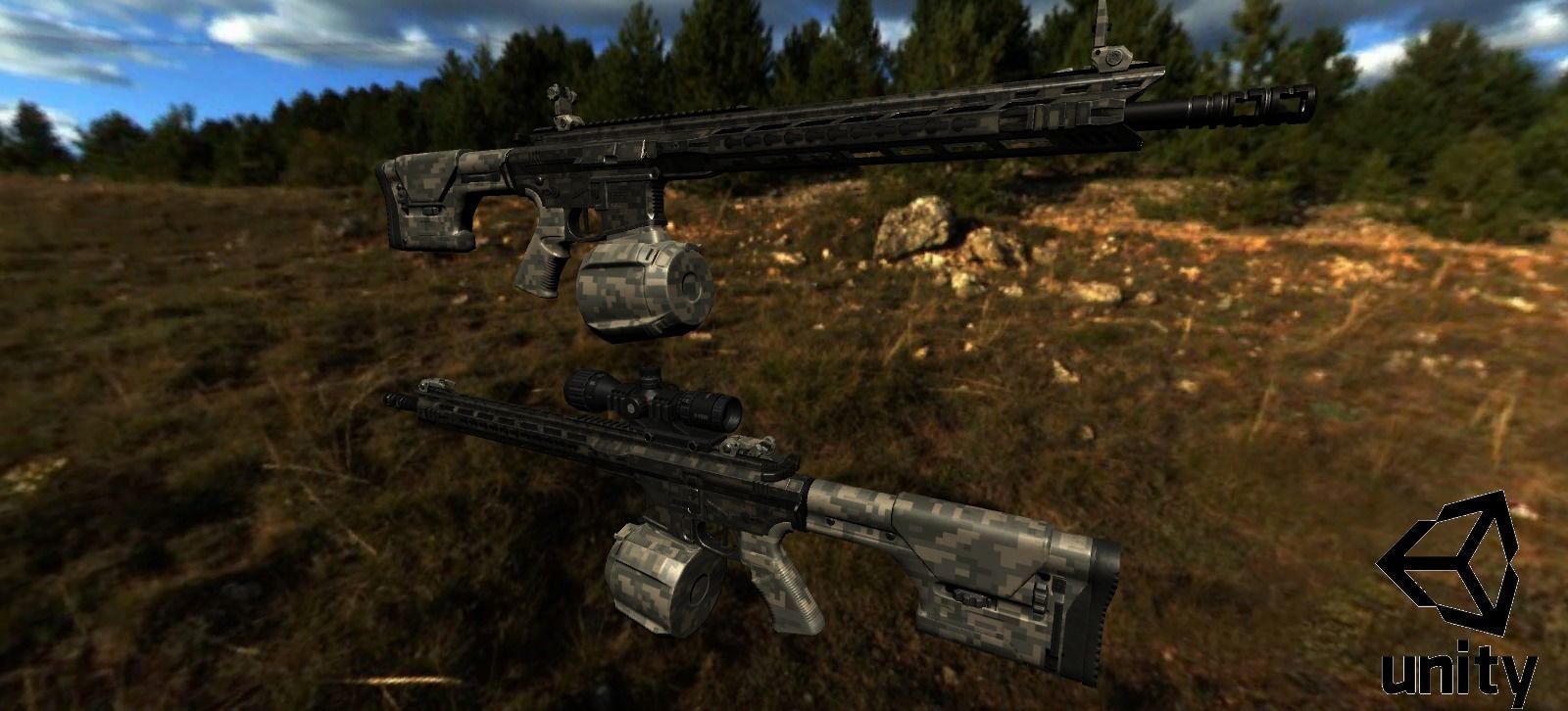 Modular Combat Rifle-Designated Marksman Variant Low-poly 3D model_35