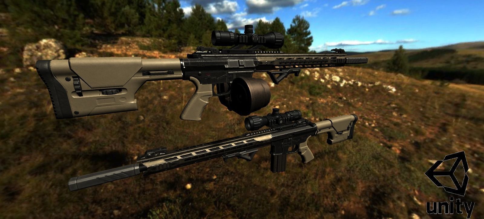 Modular Combat Rifle-Designated Marksman Variant Low-poly 3D model_34