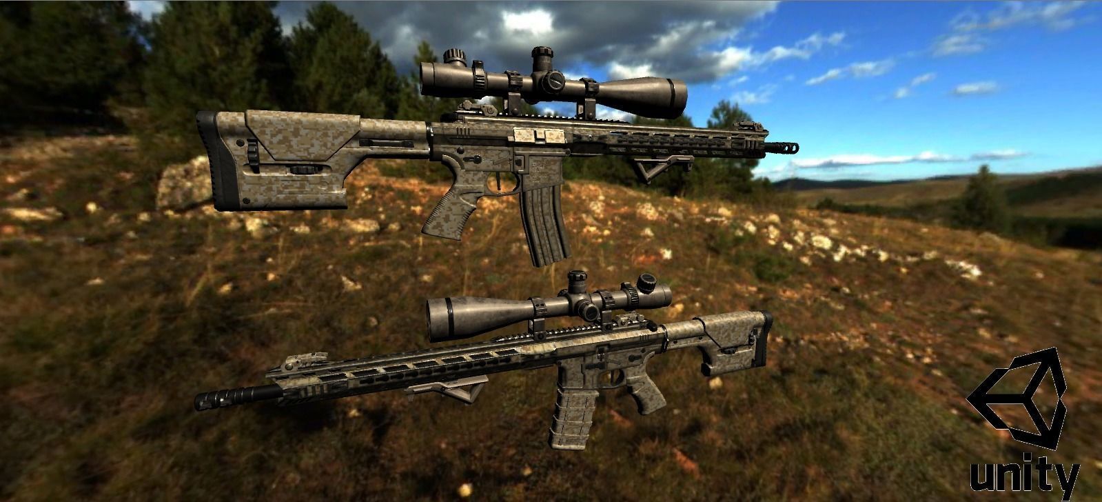 Modular Combat Rifle-Designated Marksman Variant Low-poly 3D model_33