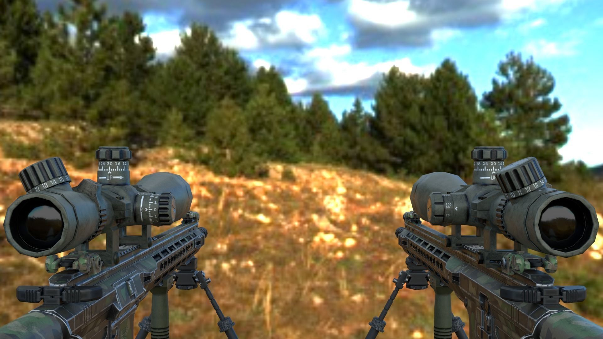 Modular Combat Rifle-Designated Marksman Variant Low-poly 3D model_14