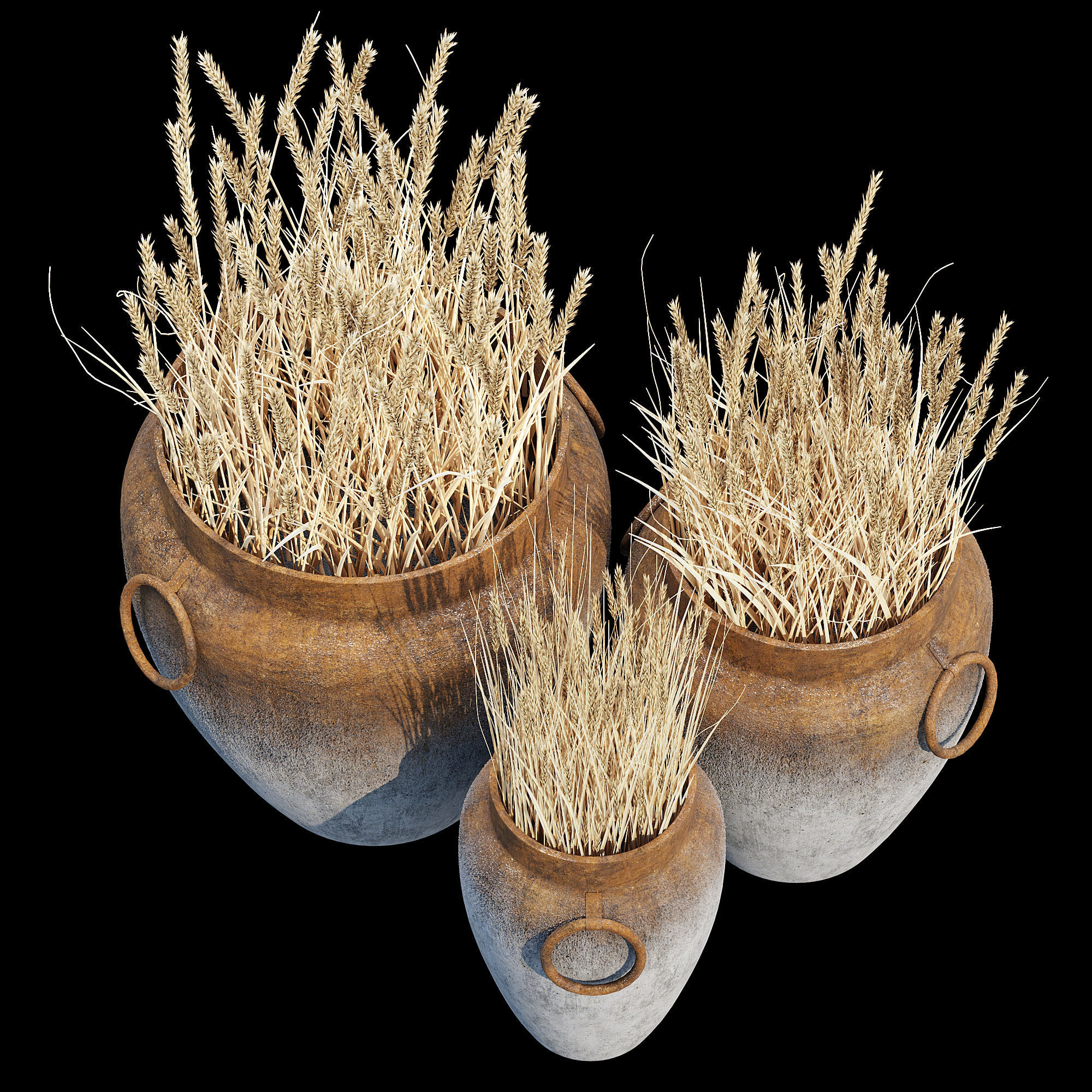 Argetile Rustic Planters 3D model_4
