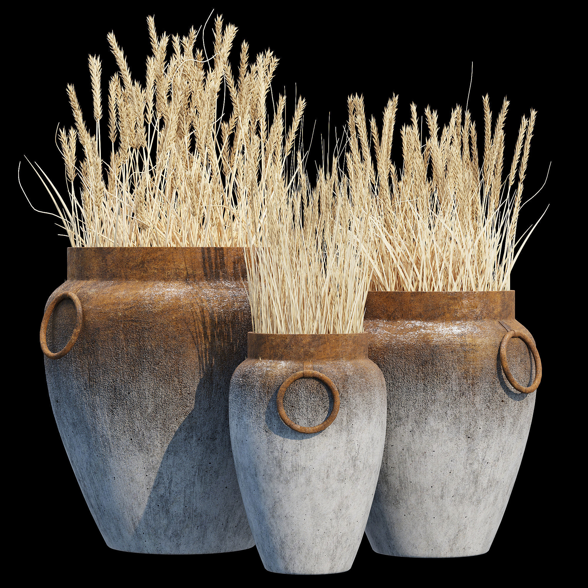 Argetile Rustic Planters 3D model_1