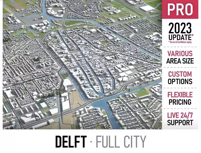 Delft - 3D City Model Low-poly 3D model