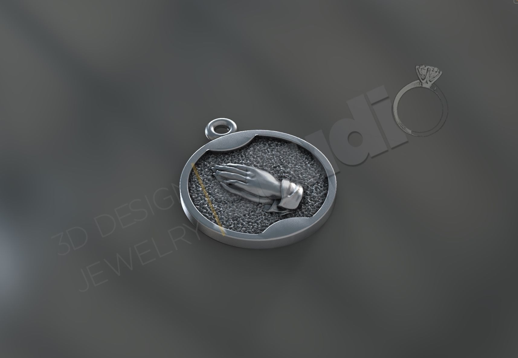 Luxury pray hands pendant 3d print model 3D print model_2
