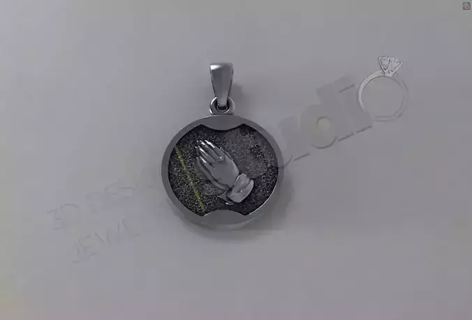 Luxury pray hands pendant 3d print model