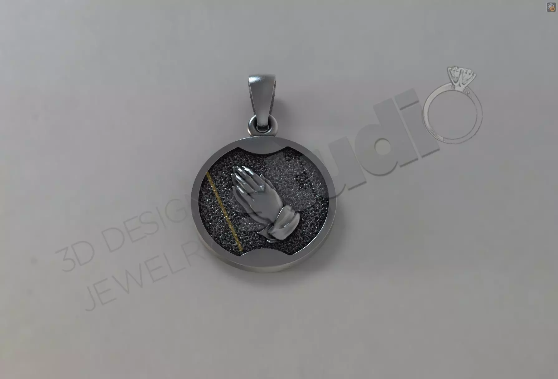 Luxury pray hands pendant 3d print model 3D print model_0