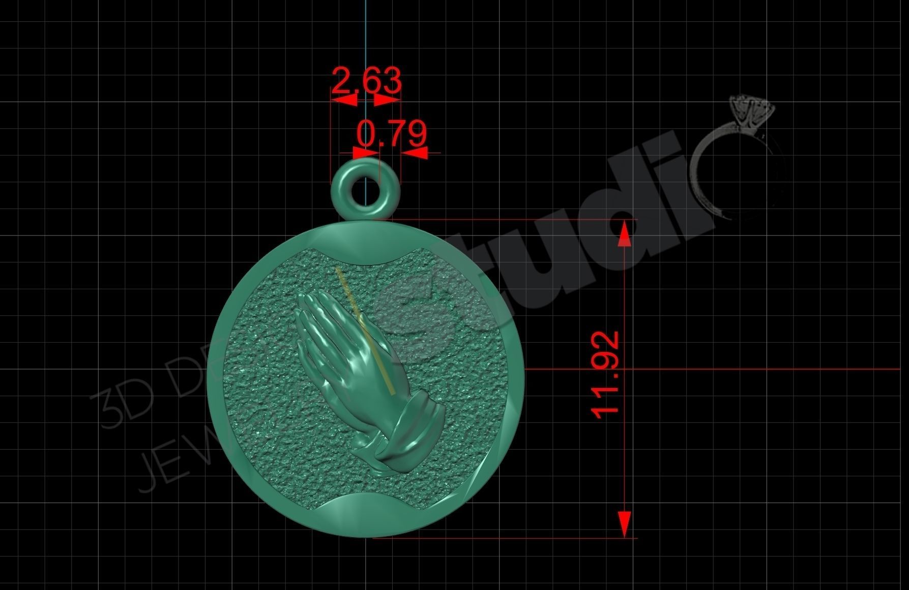 Luxury pray hands pendant 3d print model 3D print model_5