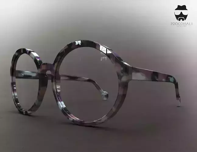 Round eyewear glasses 3D model