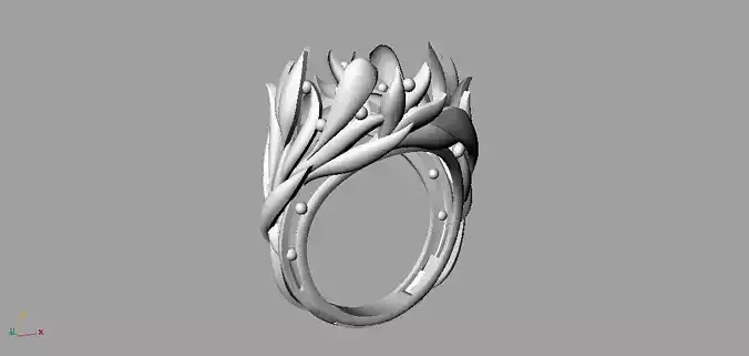 LEAF WOMAN RING 3D print model