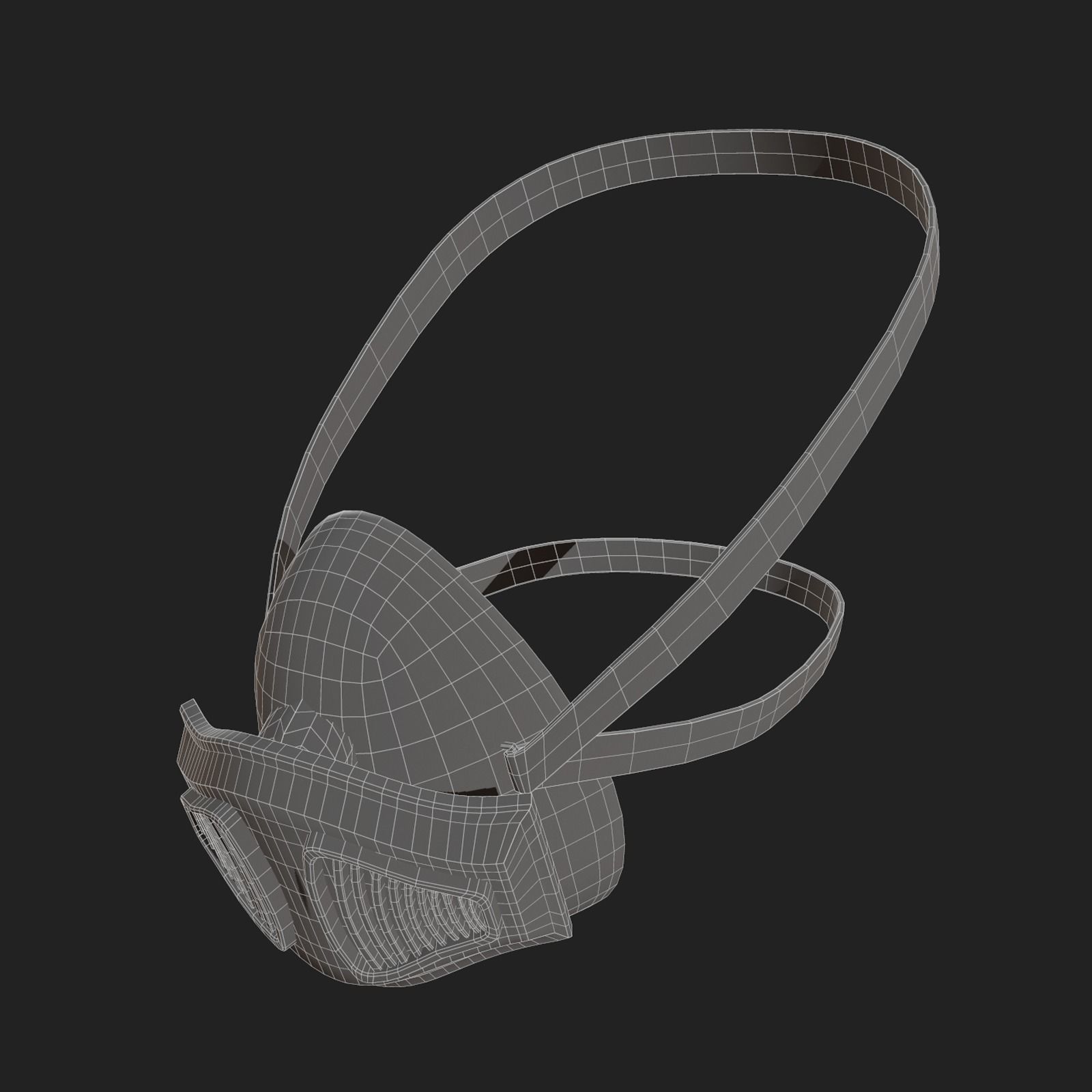 Gas mask helmet 3d plastic military combat protection Low-poly 3D model_9