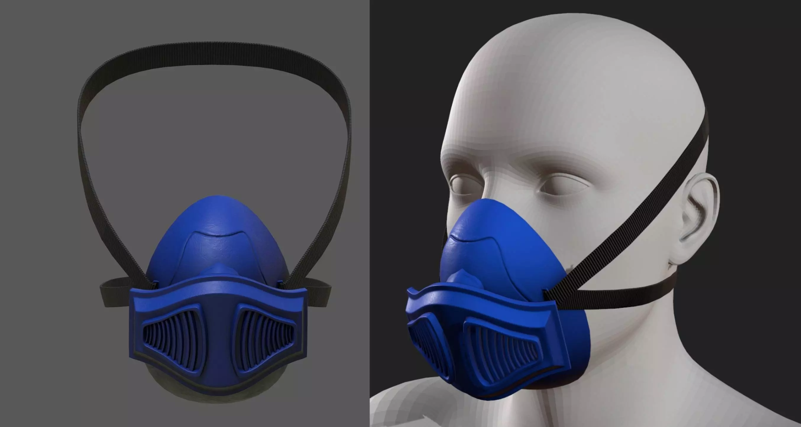 Gas mask helmet 3d plastic military combat protection Low-poly 3D model_0