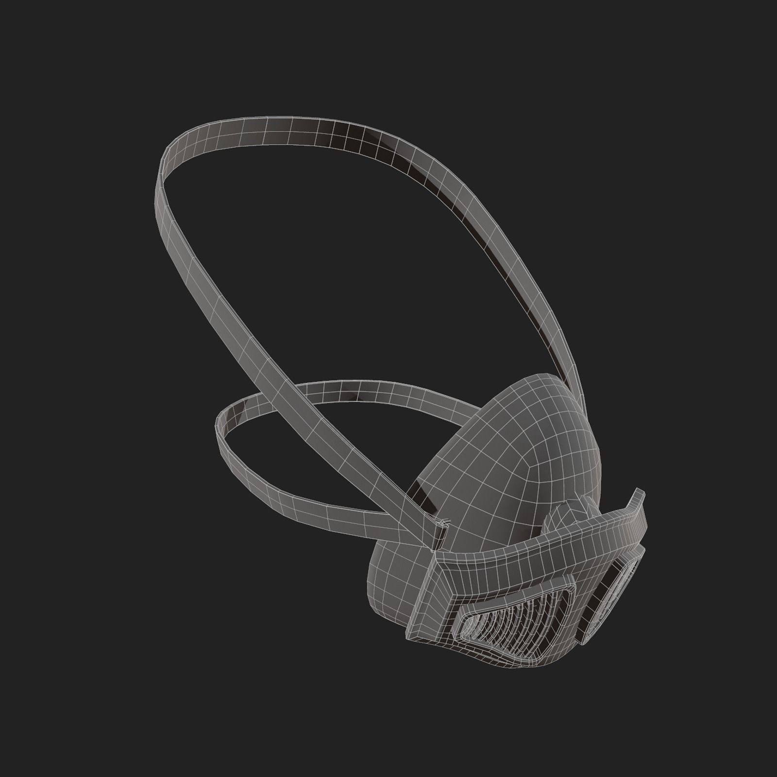 Gas mask helmet 3d plastic military combat protection Low-poly 3D model_11