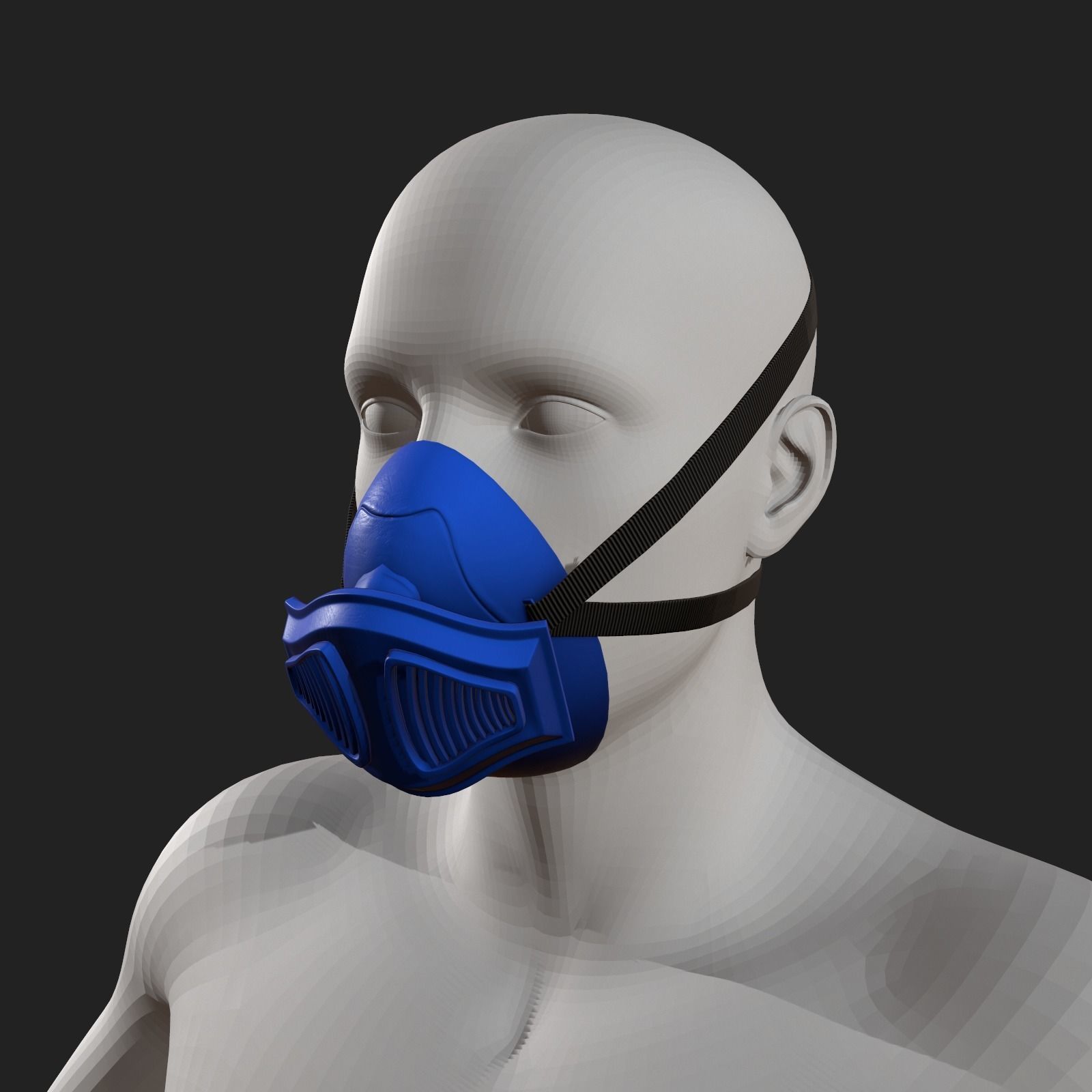 Gas mask helmet 3d plastic military combat protection Low-poly 3D model_1