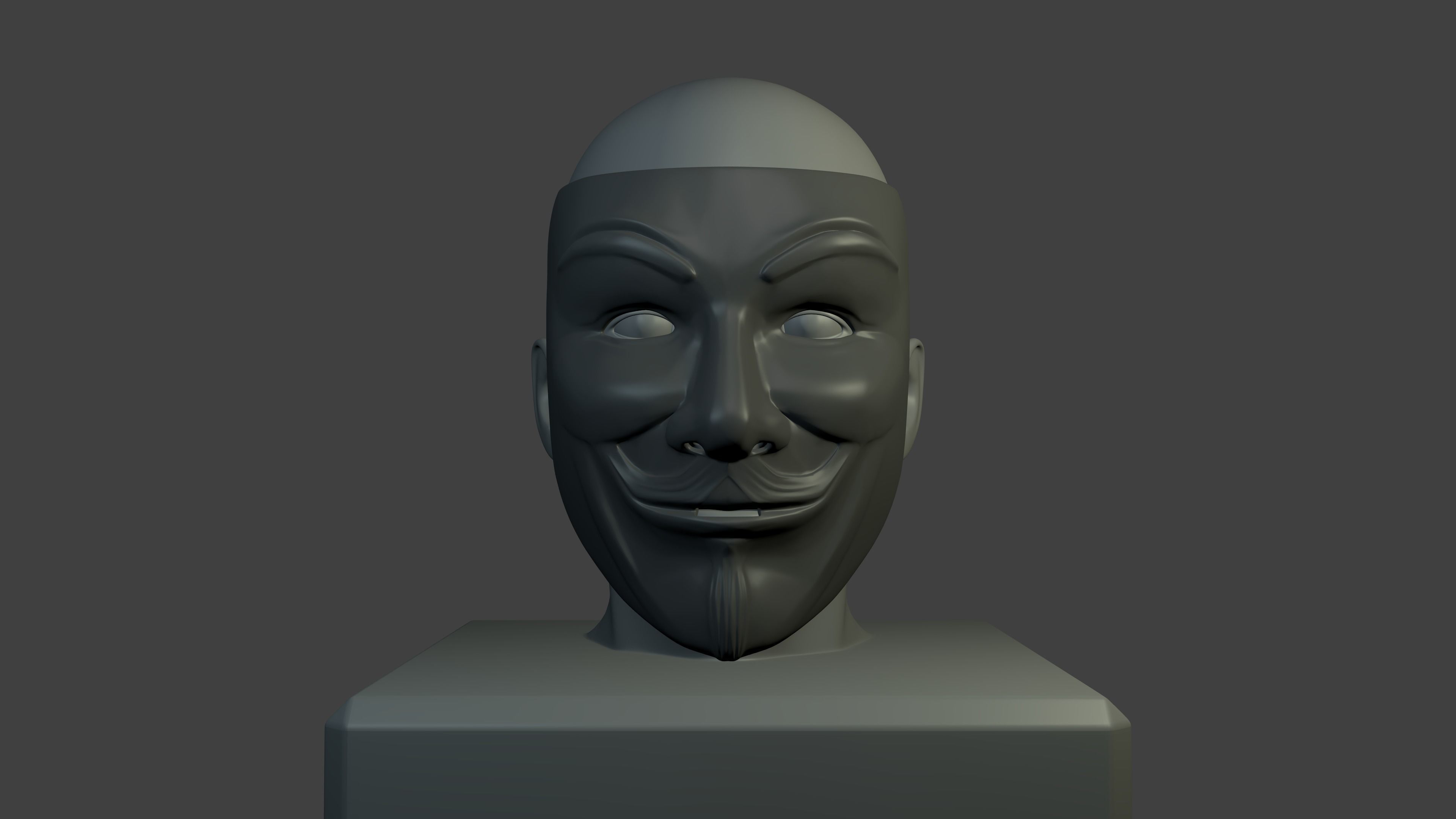 Guy Fawkes Mask Free low-poly 3D model_3