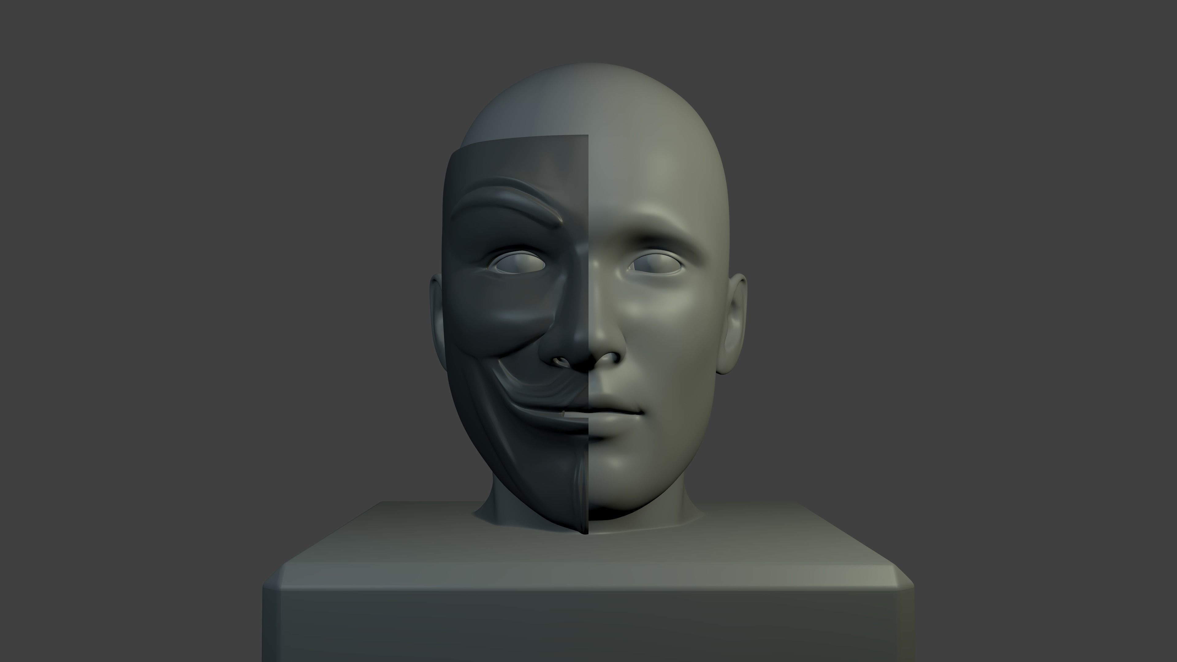 Guy Fawkes Mask Free low-poly 3D model_4