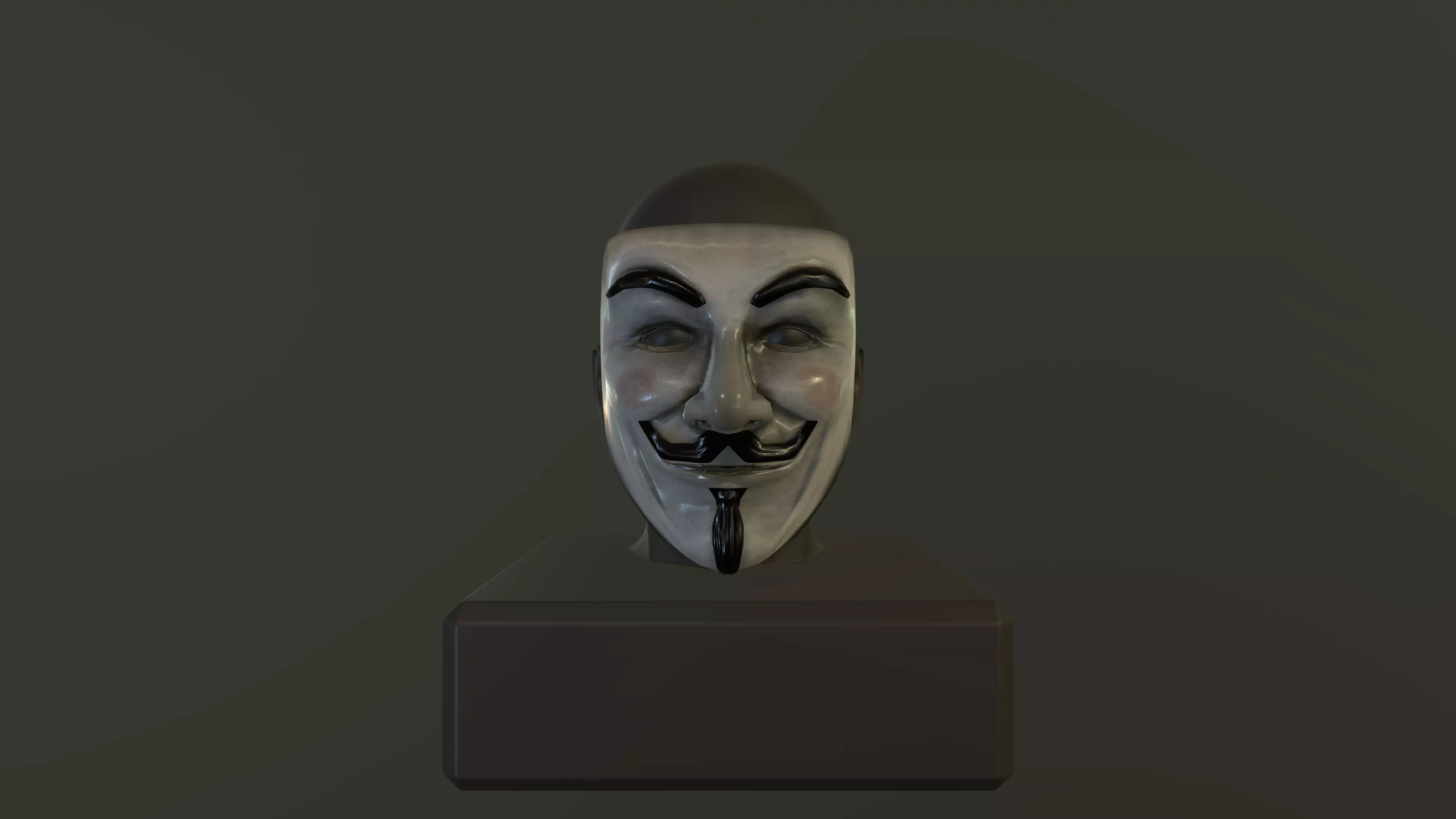 Guy Fawkes Mask Free low-poly 3D model_0