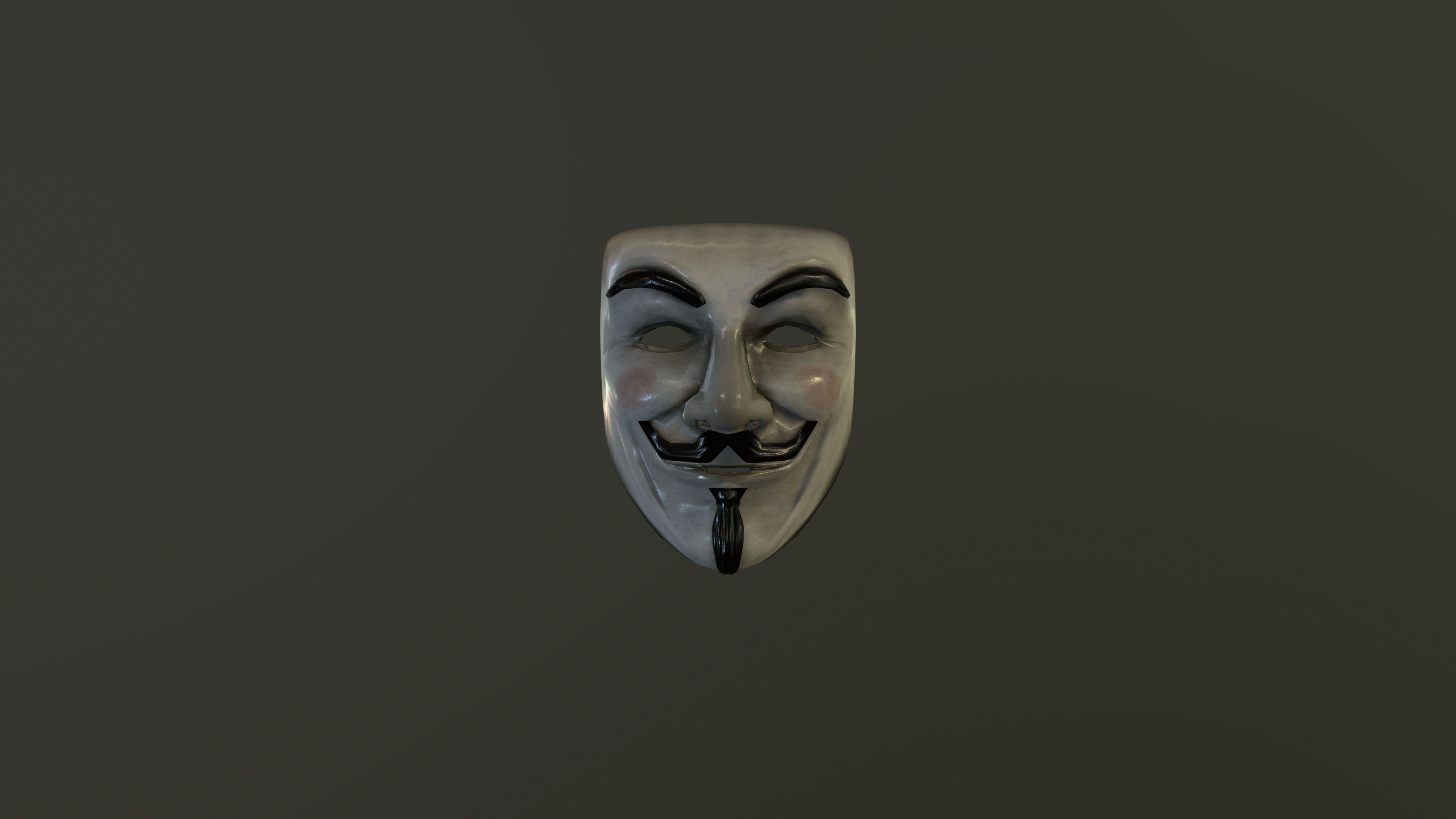 Guy Fawkes Mask Free low-poly 3D model_1