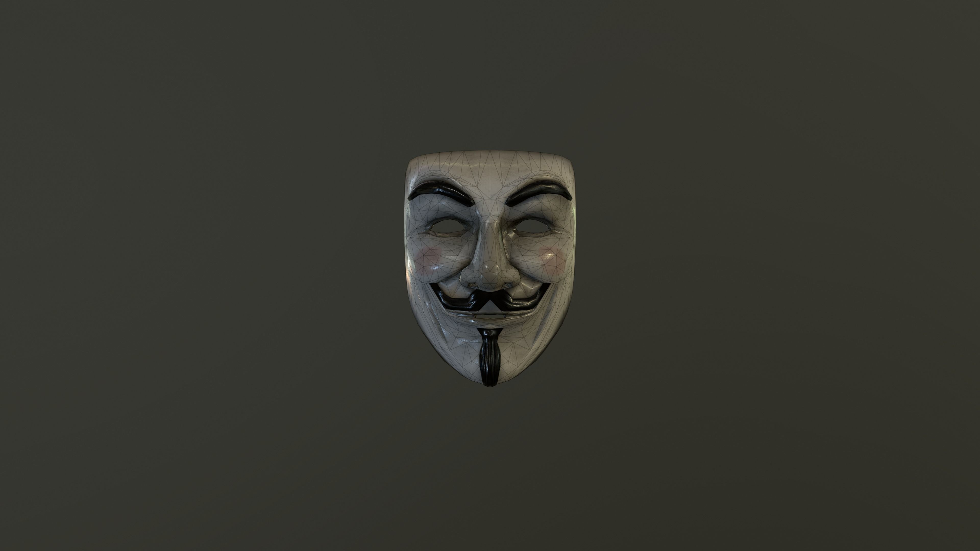 Guy Fawkes Mask Free low-poly 3D model_2