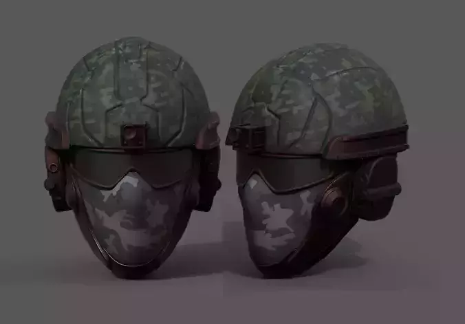 Helmet scifi military combat 3d futuristic technology 