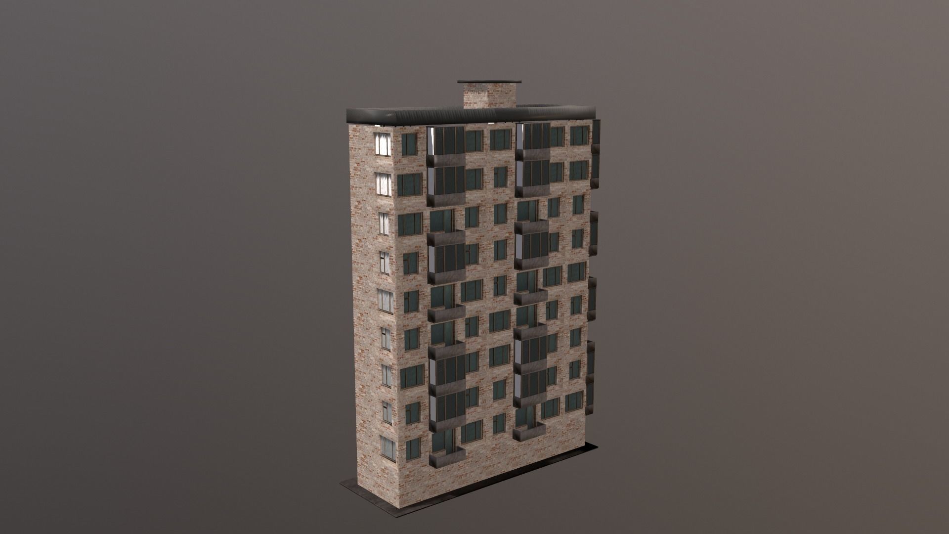 Khrushchev Dom  house 3D model_3