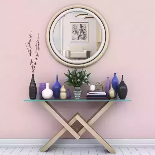 Modern Console Table and vases 