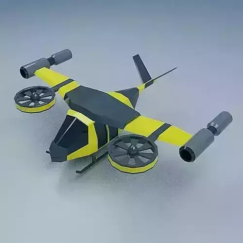 Flying vehicle concept Low-poly 3D model