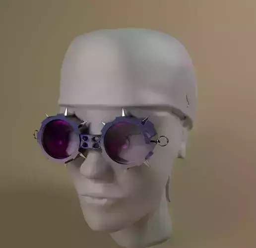 Goggles steampunk with lenses 3D print model