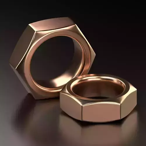 Screw Nut ring Jewelry Design  wedding band 3D print model