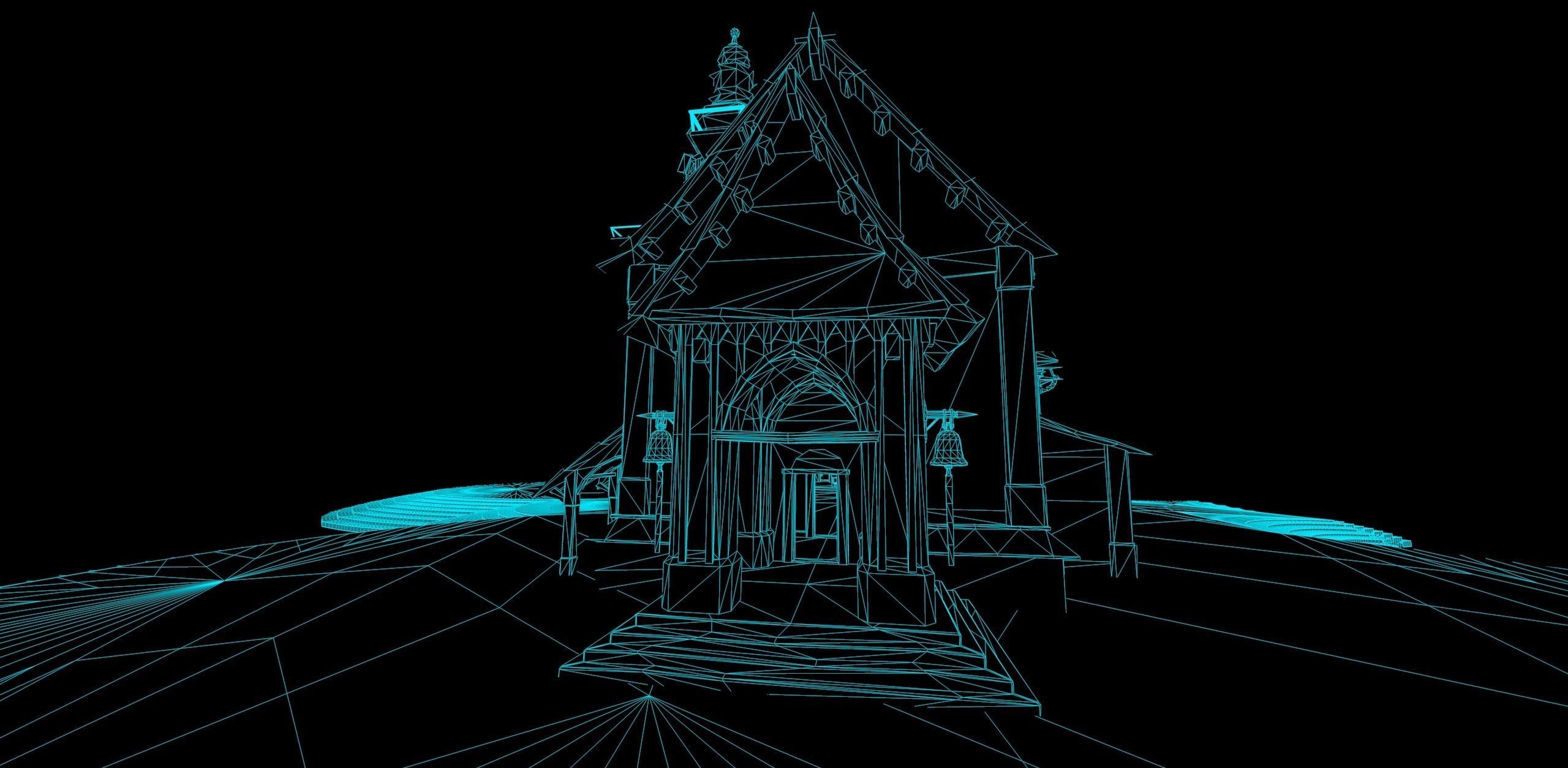 old Church Low-poly 3D model Low-poly 3D model_8