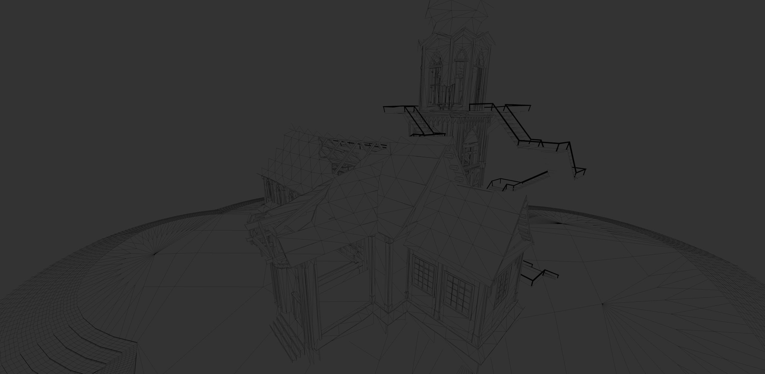 old Church Low-poly 3D model Low-poly 3D model_11