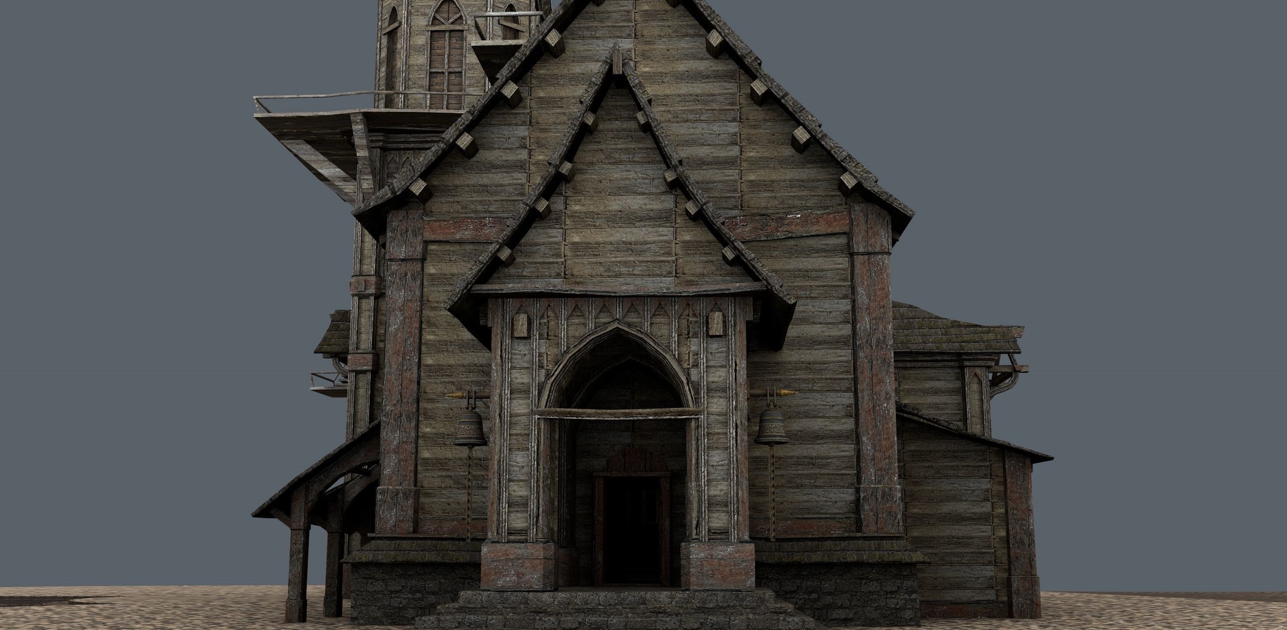 old Church Low-poly 3D model Low-poly 3D model_5