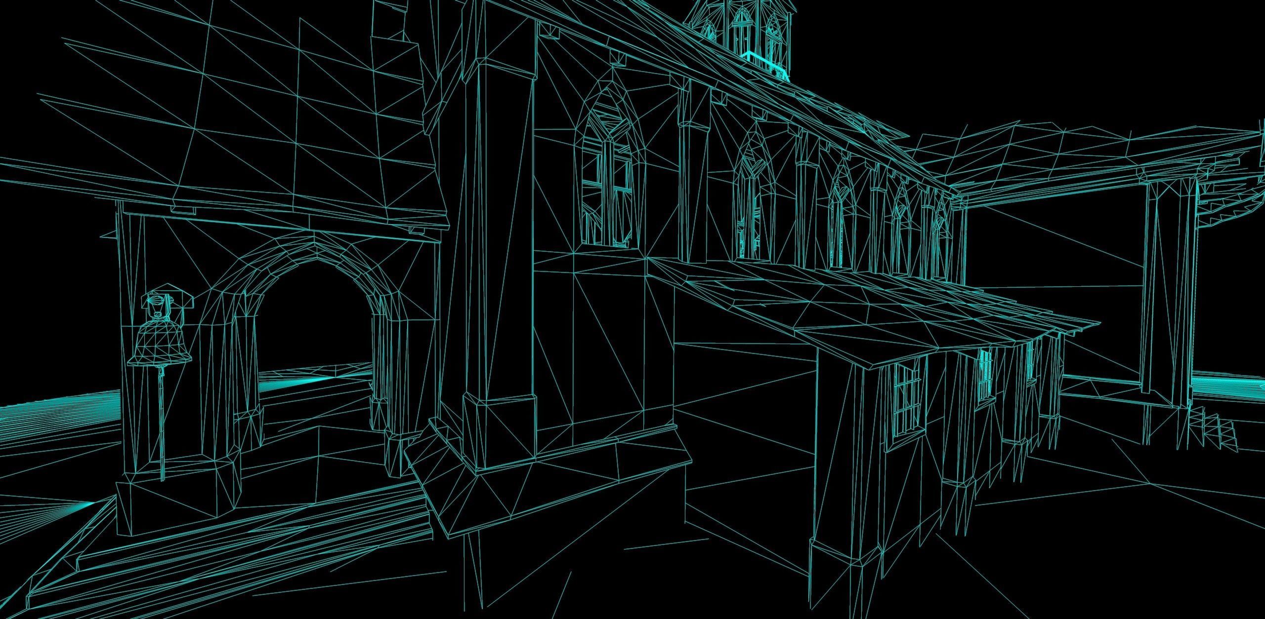 old Church Low-poly 3D model Low-poly 3D model_10