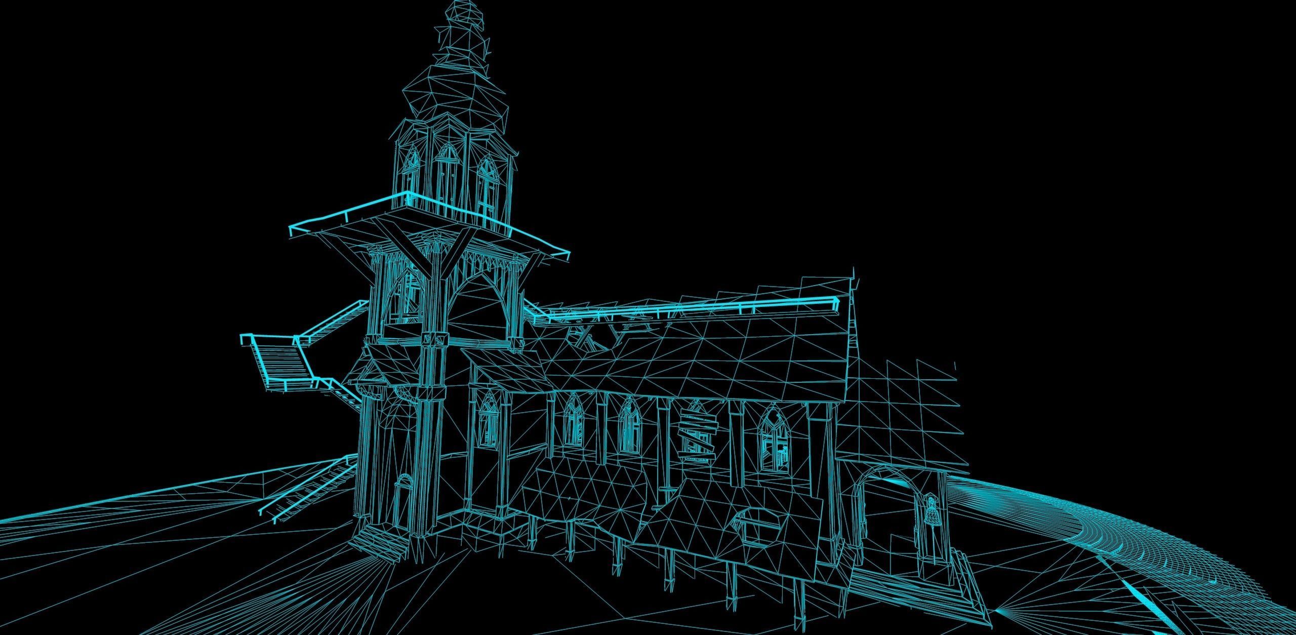 old Church Low-poly 3D model Low-poly 3D model_9