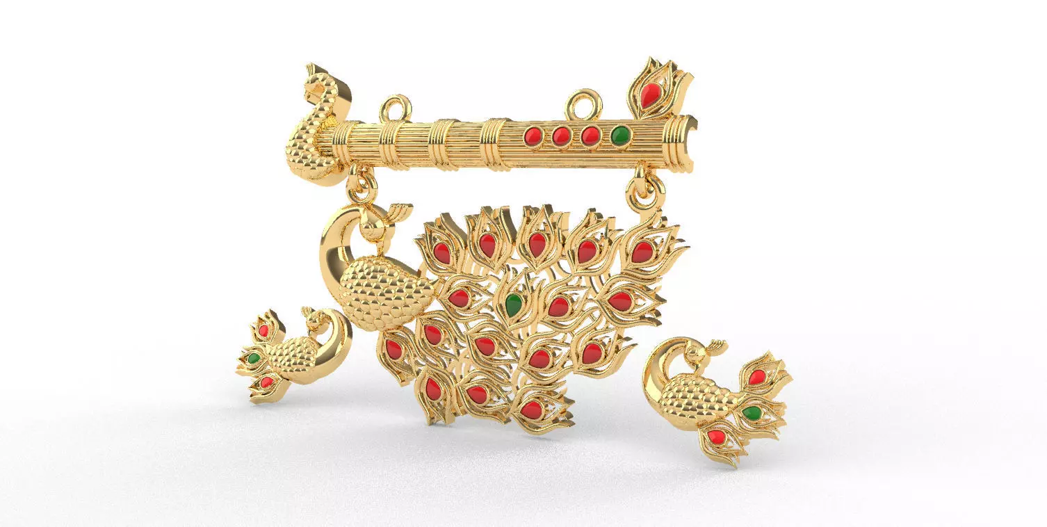 Peacock Gold Mangalsutra 3D print model_0