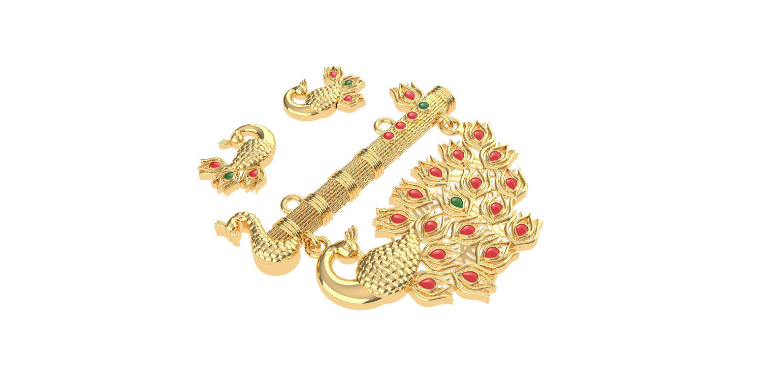 Peacock Gold Mangalsutra 3D print model_4