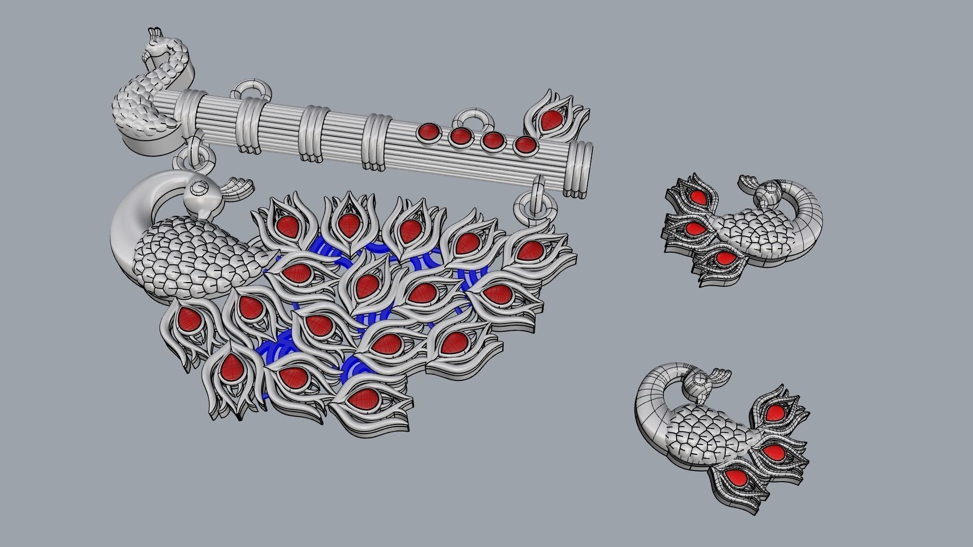 Peacock Gold Mangalsutra 3D print model_7
