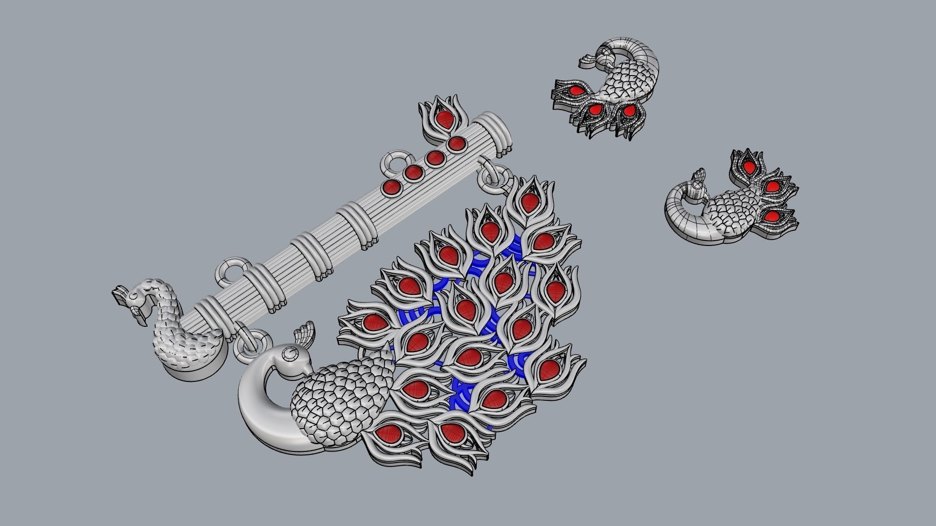 Peacock Gold Mangalsutra 3D print model_8