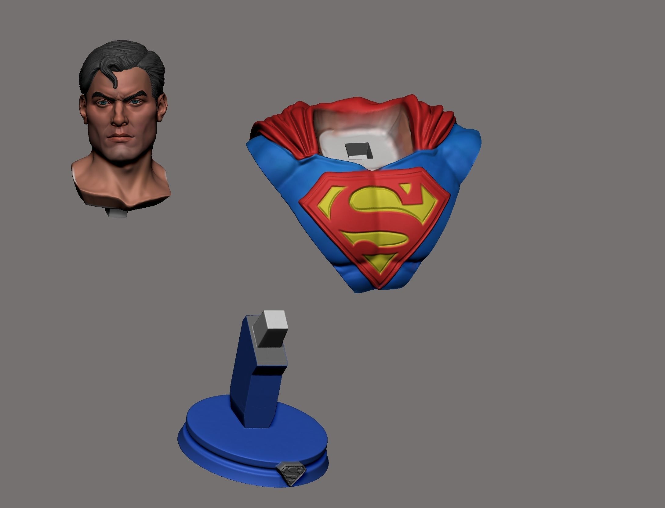 super man busto   3D print model_2
