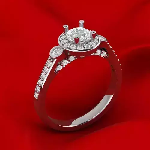 Cluster Halo Engagement Ring