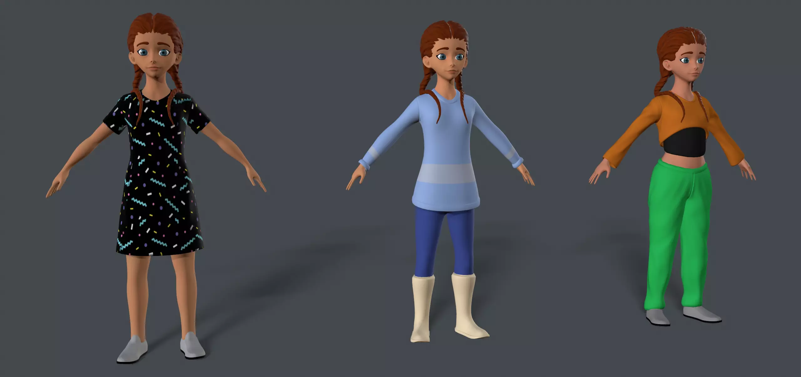 3D model Girl Low poly rigged character VR / AR / low-poly | CGTrader