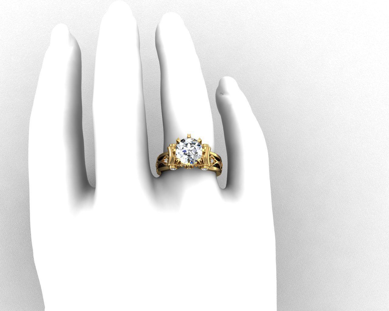 Engagement Luxury Ring With Diamonds 3D Print Model 3D print model_7