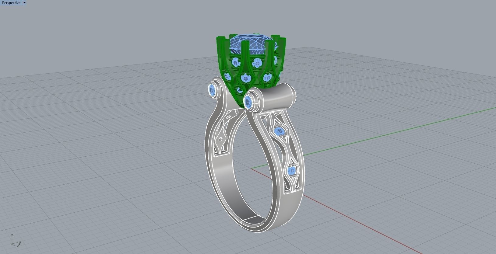 Engagement Luxury Ring With Diamonds 3D Print Model 3D print model_13