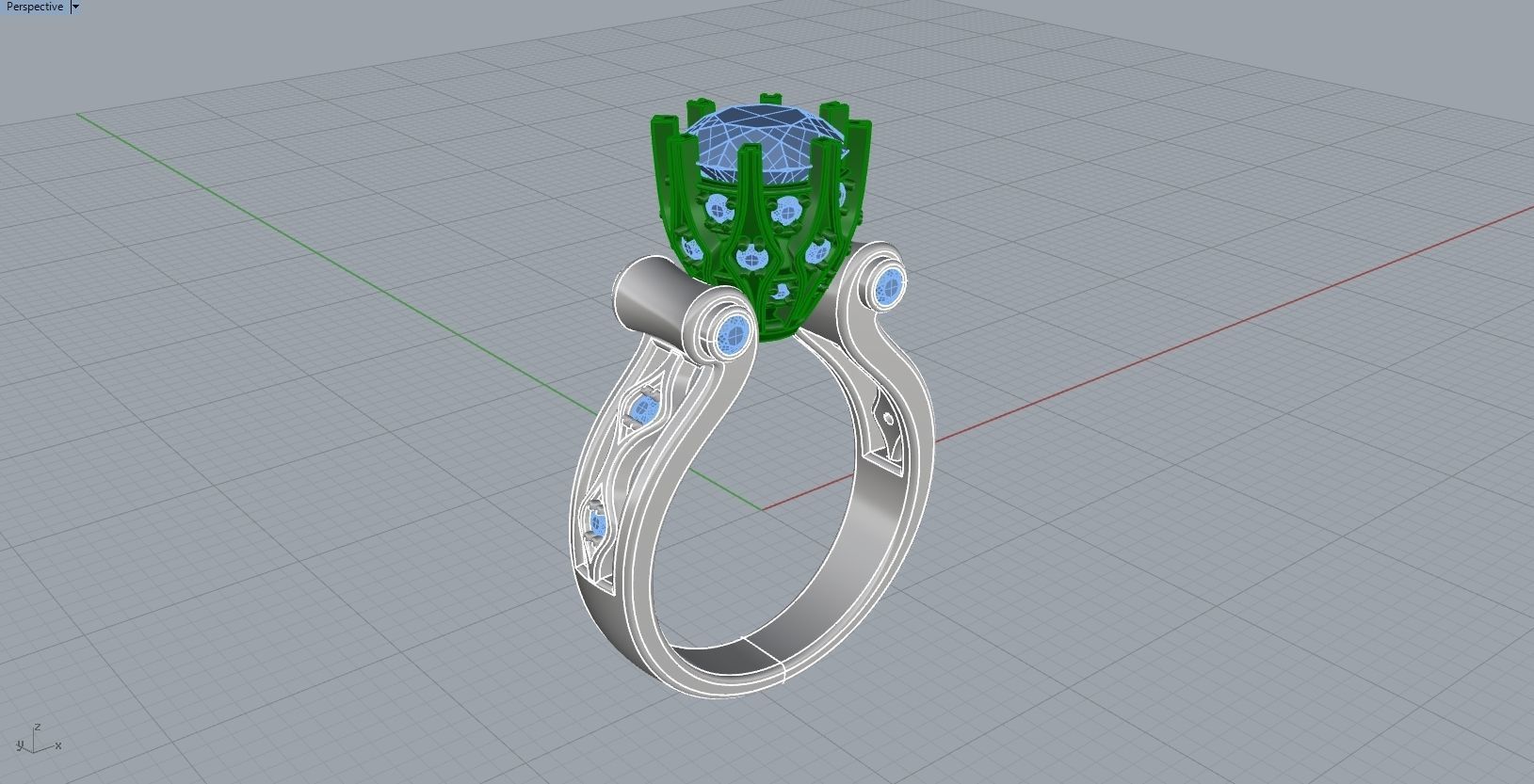 Engagement Luxury Ring With Diamonds 3D Print Model 3D print model_12
