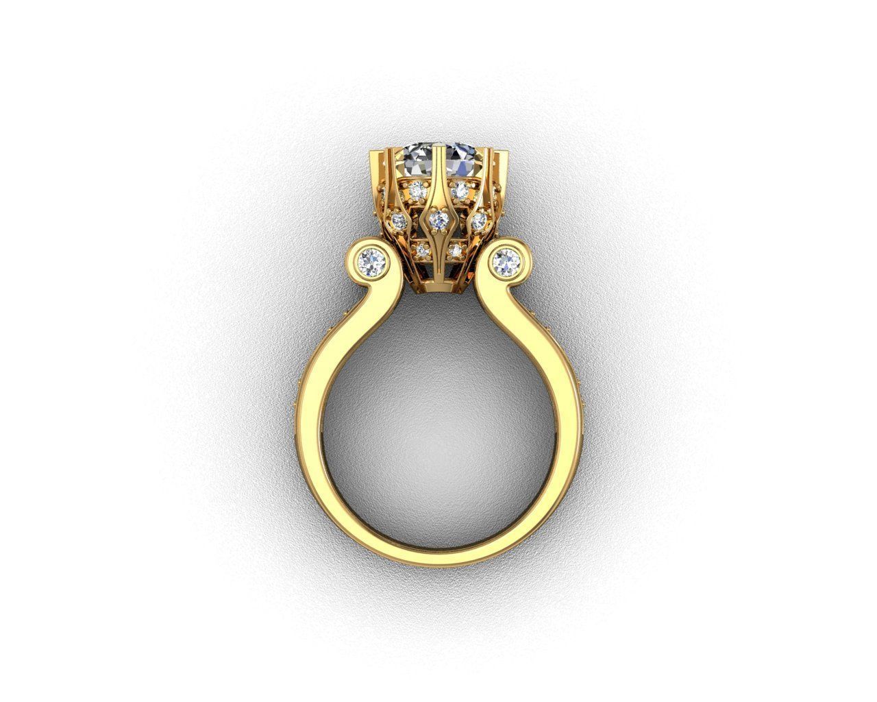 Engagement Luxury Ring With Diamonds 3D Print Model 3D print model_4