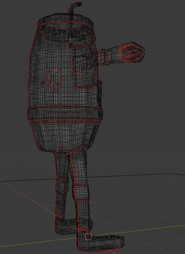 Robot juice with straw 3D model_8