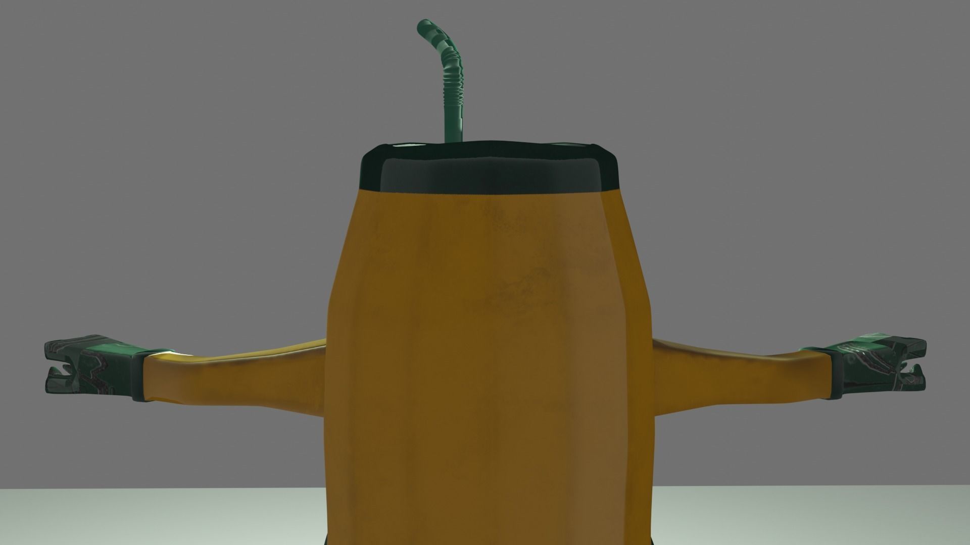 Robot juice with straw 3D model_4
