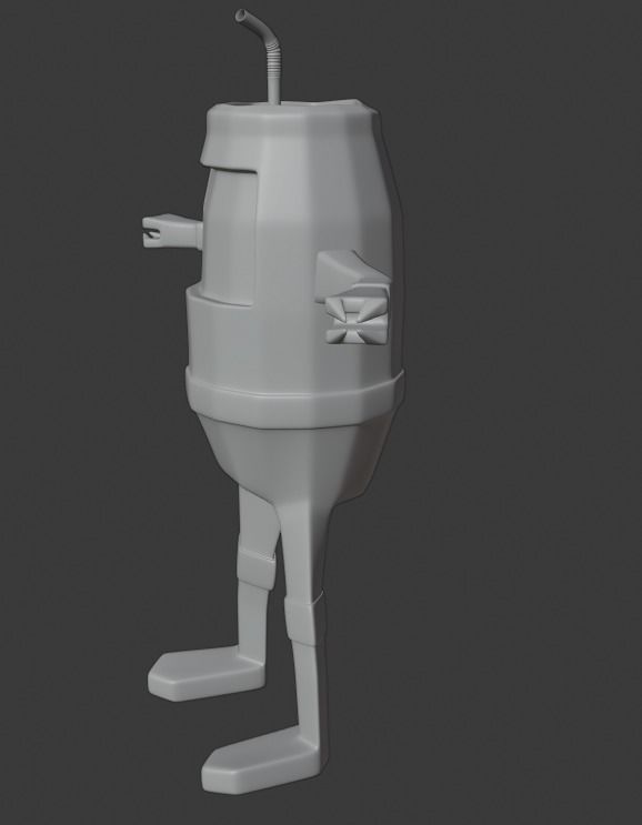 Robot juice with straw 3D model_10